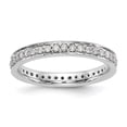 thumbnail image 1 of 14K White Gold Ring Band Eternity Diamond Round Polished 1 2 CT Vintage , Size 6, 1 of 5