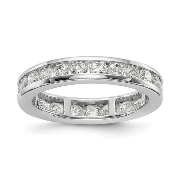 14K White Gold Ring Band Eternity Diamond Round Polished 1.5ct Channel