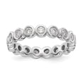 thumbnail image 1 of 14K White Gold Ring Band Eternity Diamond Round Polished 1ct Bezel Set , Size 9, 1 of 5