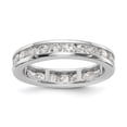 thumbnail image 1 of 14K White Gold Ring Band Eternity Diamond Round Polished Channel , Size 8, 1 of 2