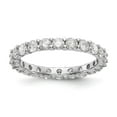 thumbnail image 1 of 14K White Gold Ring Band Eternity Diamond Round Polished Shared Prong 2ct , Size 7, 1 of 5