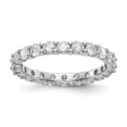 thumbnail image 1 of 14K White Gold Ring Band Eternity Diamond Round Polished Shared Prong 2ct , Size 8, 1 of 5