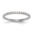 thumbnail image 1 of 14K White Gold Ring Band Eternity Diamond Round Polished U Shared Prong 1 2ct , Size 6, 1 of 5