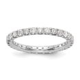 thumbnail image 1 of 14K White Gold Ring Band Eternity Diamond Round Polished U Shared Prong 1ct , Size 9, 1 of 5