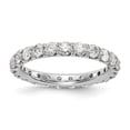 thumbnail image 1 of 14K White Gold Ring Band Eternity Diamond Round Polished U Shared Prong 2ct , Size 5, 1 of 5