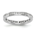 thumbnail image 1 of 14K White Gold Ring Band Eternity Diamond Square Polished 2ct Princess Channel Set , Size 8, 1 of 5