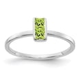 thumbnail image 1 of 14K White Gold Ring Band Gemstone Peridot Green, 1 of 2