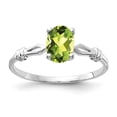 thumbnail image 1 of 14K White Gold Ring Band Gemstone Peridot Oval Green, 1 of 1
