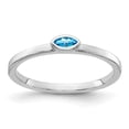 thumbnail image 1 of 14K White Gold Ring Band Gemstone Swiss Blue Topaz Marquise, Size 8, 1 of 2
