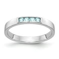 thumbnail image 1 of 14K White Gold Ring Band Gemstone Swiss Blue Topaz Round, 1 of 3