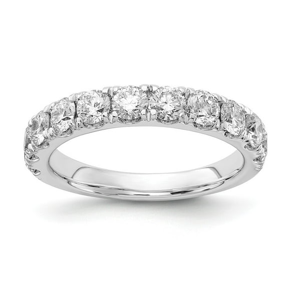 14K White Gold Ring Band Lab Grown Diamond SI1 SI2, G H I, 1 1 2ct Wedding , Size 8