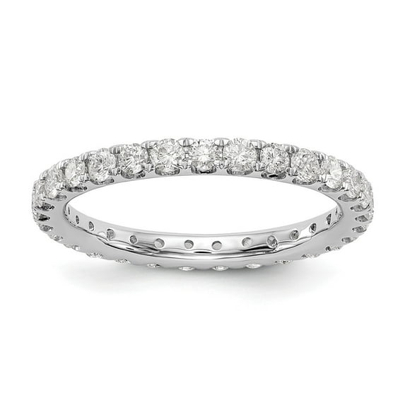 14K White Gold Ring Band Lab Grown Diamond SI1 SI2, G H I, Eternity , Size 8