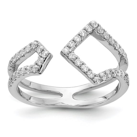 14K White Gold Ring Band Lab Grown Diamond SI1 SI2, G H I,, Size 5