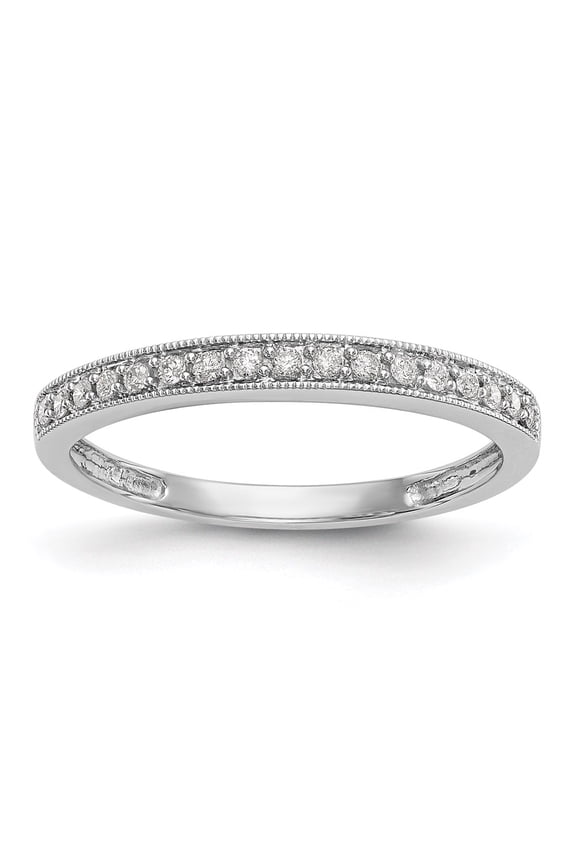 14K White Gold Ring Band Lab Grown Diamond SI1 SI2, G H I, , Size 6