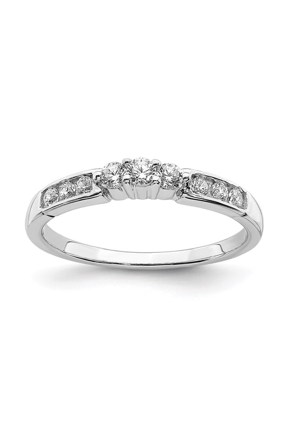 14K White Gold Ring Band Lab Grown Diamond SI1 SI2, G H I, , Size 7