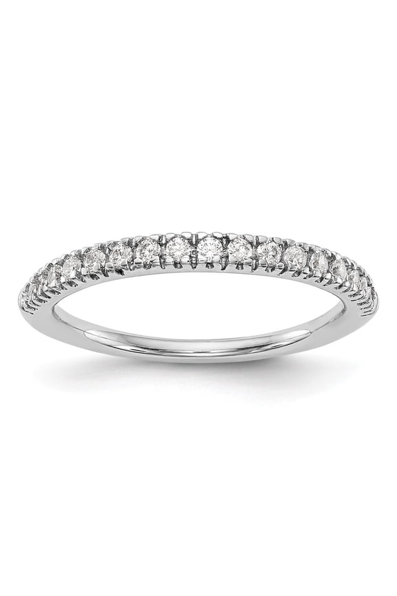 14K White Gold Ring Band Lab Grown Diamond SI1 SI2, G H I, , Size 8