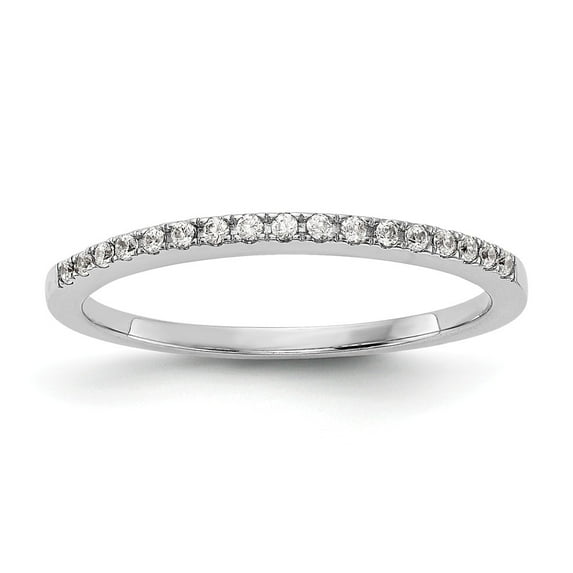 14K White Gold Ring Band Lab Grown Diamond SI1 SI2, G H I, Wedding , Size 7
