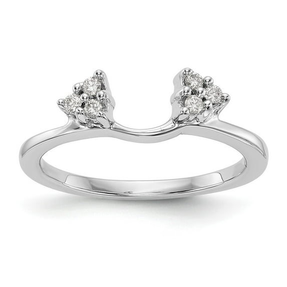 14K White Gold Ring Band Lab Grown Diamond SI1 SI2, G H I, Wrap, Size 6