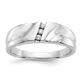 thumbnail image 1 of 14K White Gold Ring Band Men's Diamond Round, Size 6, 1 of 5