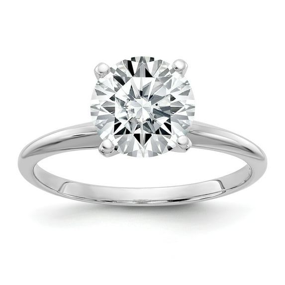 14K White Gold Ring Band Moissanite Round 1 2ct. 5.0mm Solitaire