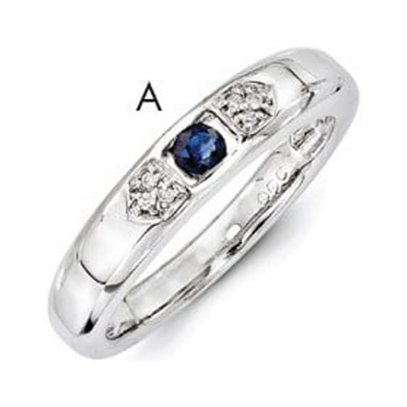 14K White Gold Ring Band Mother's & Family Semi Mount Diamond center Stone Mounting 4 mm, Size 5