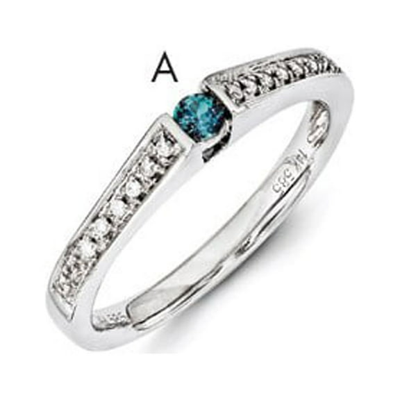 14K White Gold Ring Band Mother's & Family Semi Mount Diamond center Stone Mounting 4 mm