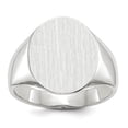 thumbnail image 1 of 14K White Gold Ring Band Signet 18.5x15.0mm Closed Back Men's, Size 7, 1 of 5