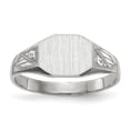 thumbnail image 1 of 14K White Gold Ring Band Signet 7.0x9.0mm Closed Back, 1 of 5