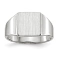 thumbnail image 1 of 14K White Gold Ring Band Signet 9.5x9.0mm Open Back, Size 5, 1 of 4