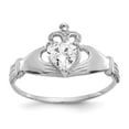 thumbnail image 1 of 14K White Gold Ring Band Themed (04) April Cubic Zirconia CZ, Size 8, 1 of 5
