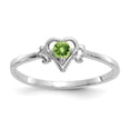 thumbnail image 1 of 14K White Gold Ring Band Themed (08) August Peridot Green, Size 5, 1 of 5