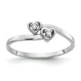 thumbnail image 1 of 14K White Gold Ring Band Themed 2 mm Polished .02ct. Diamond Heart Mounting, Size 5, 1 of 3