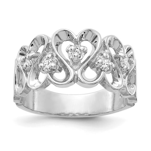 14K White Gold Ring Band Themed 5 to 11 mm (tapered)