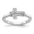 thumbnail image 1 of 14K White Gold Ring Band Themed Diamond Round Cross, Size 5, 1 of 3
