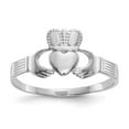 thumbnail image 1 of 14K White Gold Ring Band Themed Ladies Claddagh, Size 6, 1 of 5