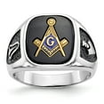 thumbnail image 1 of 14K White Gold Ring Band Themed Men's Masonic, Size 8, 1 of 5
