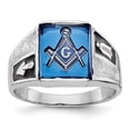 thumbnail image 1 of 14K White Gold Ring Band Themed Men's Masonic, Size 9, 1 of 5