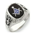 thumbnail image 1 of 14K White Gold Ring Band Themed Men's Masonic, 1 of 1