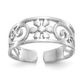 thumbnail image 1 of 14K White Gold Ring Band Toe Floral, Size 5, 1 of 5