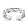 thumbnail image 1 of 14K White Gold Ring Band Toe Polished LOVE & Hearts, Size 5, 1 of 5