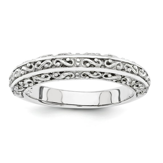 14K White Gold Ring Band Wedding Anniversary