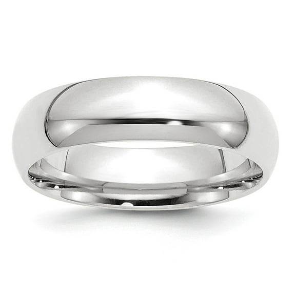 14K White Gold Ring Band Wedding Comfort 6mm Standard Fit Size 14