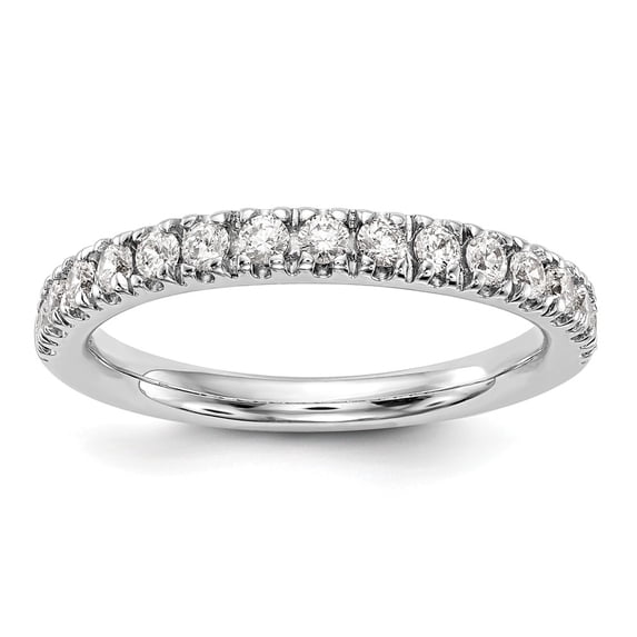 14K White Gold Ring Band Wedding Diamond, Lab Grown Round, Size 7