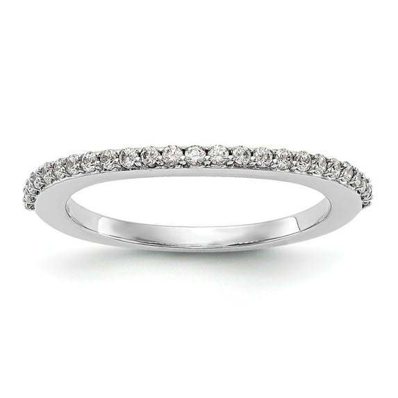 14K White Gold Ring Band Wedding Diamond, Lab Grown Round, Size 8
