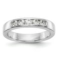 thumbnail image 1 of 14K White Gold Ring Band Wedding Diamond Lab Grown Round, Size 9, 1 of 7
