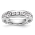 thumbnail image 1 of 14K White Gold Ring Band Wedding Diamond Round 11-Stone Channel , Size 6, 1 of 7