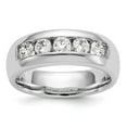 thumbnail image 1 of 14K White Gold Ring Band Wedding Diamond Round 5-Stone Channel , Size 7, 1 of 7