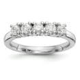 thumbnail image 1 of 14K White Gold Ring Band Wedding Diamond Round 5-Stone , Size 7, 1 of 7
