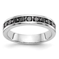 thumbnail image 1 of 14K White Gold Ring Band Wedding Diamond Round Black, 1 of 7