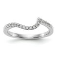 thumbnail image 1 of 14K White Gold Ring Band Wedding Diamond Round Contoured , Size 9, 1 of 7